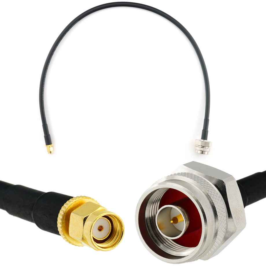 RP-SMA macho a N macho Hex 50cm cable coaxial — HF240 (equivalente a LMR240)