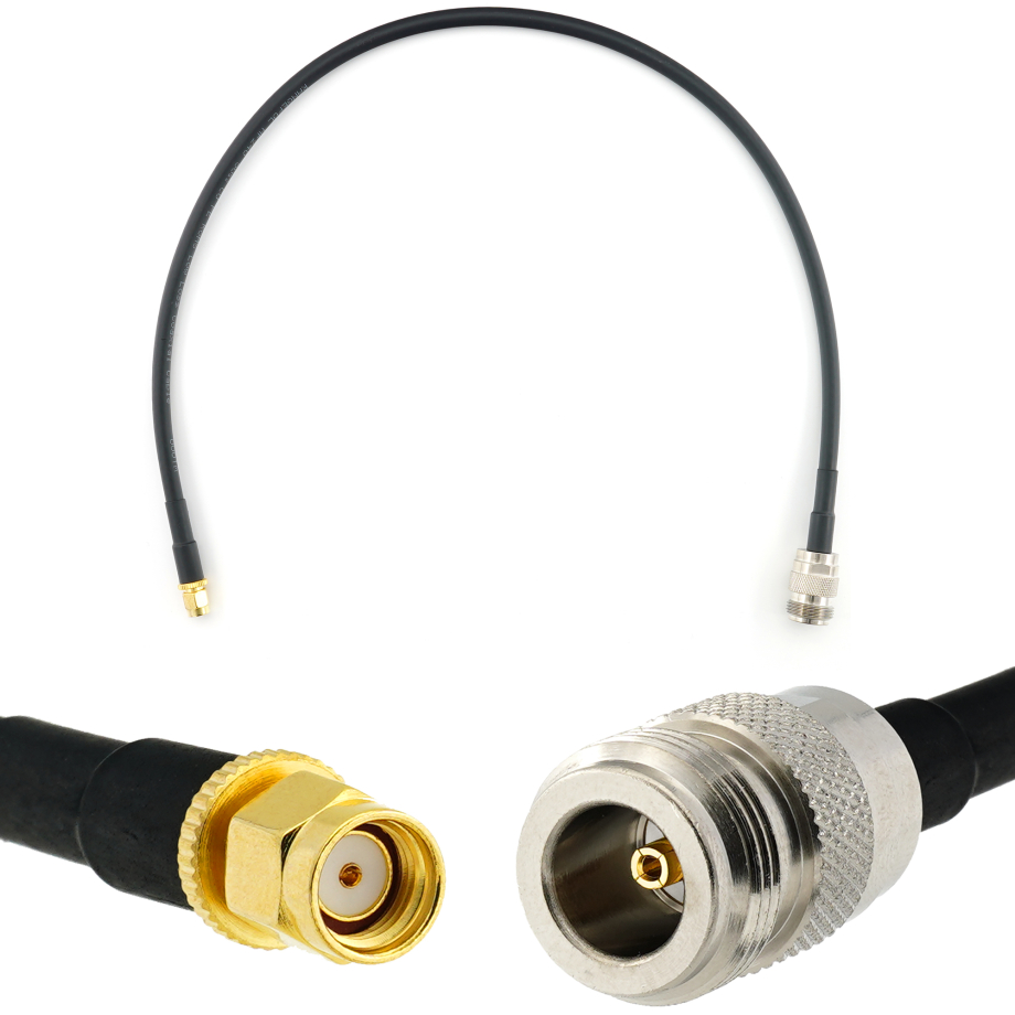 RP-SMA macho a N hembra 50cm cable coaxial — HF240 (equivalente a LMR240)