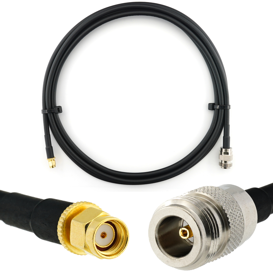 RP-SMA macho a N hembra 1m cable coaxial — HF240 (equivalente a LMR240)