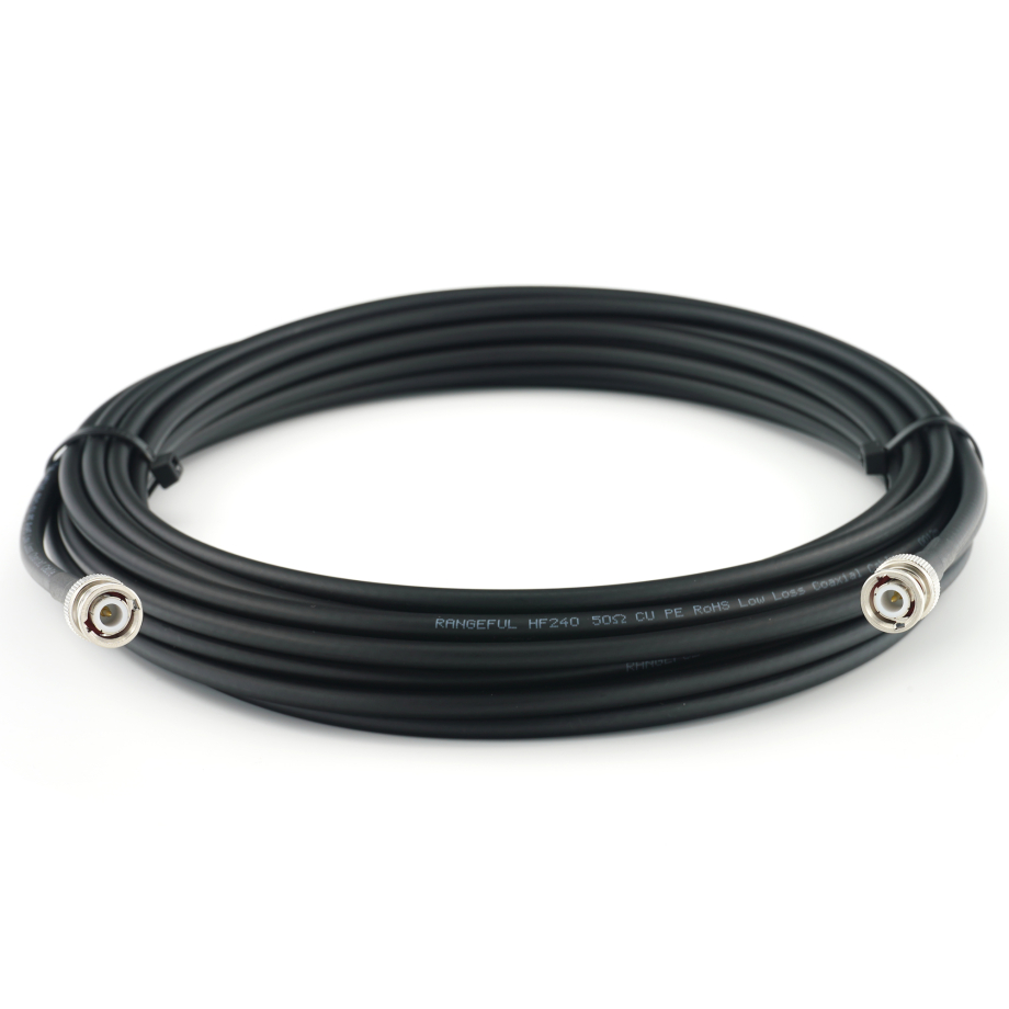 BNC macho a BNC macho 10m cable coaxial — HF240 (equivalente a LMR240)