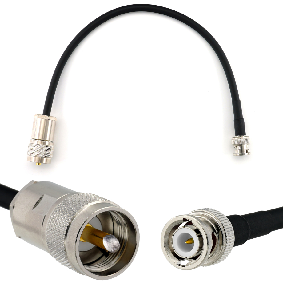 BNC macho a PL259 50cm UHF cable coaxial — HF240 (equivalente a LMR240)