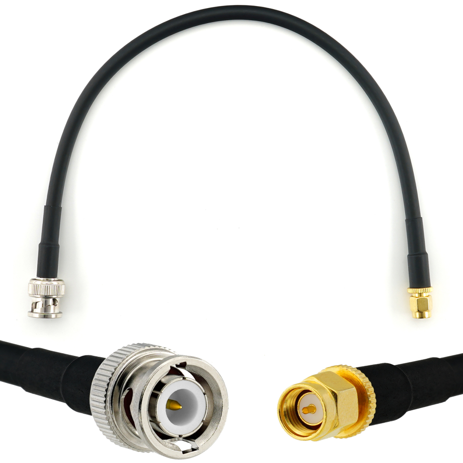 BNC macho a SMA macho 30cm cable coaxial — HF240 (equivalente a LMR240)