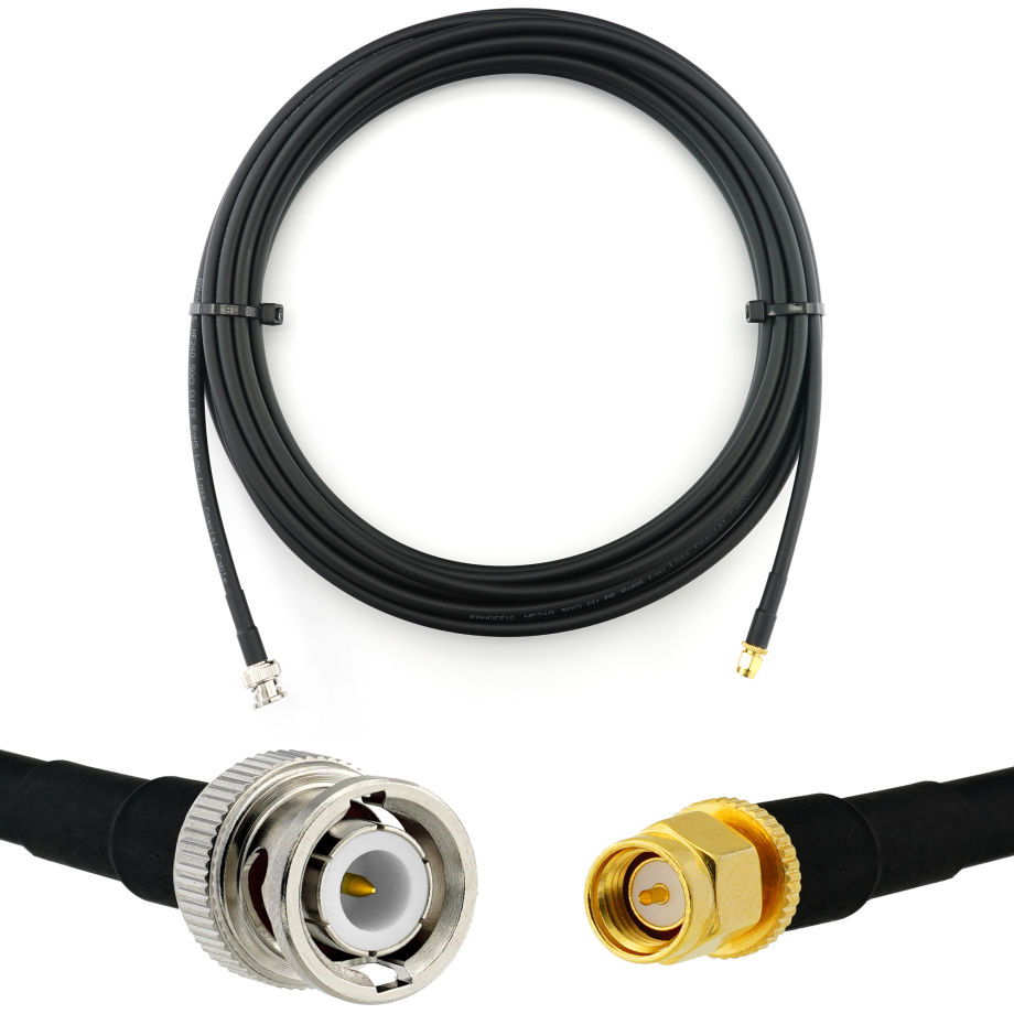 BNC macho a SMA macho 10m cable coaxial — HF240 (equivalente a LMR240)