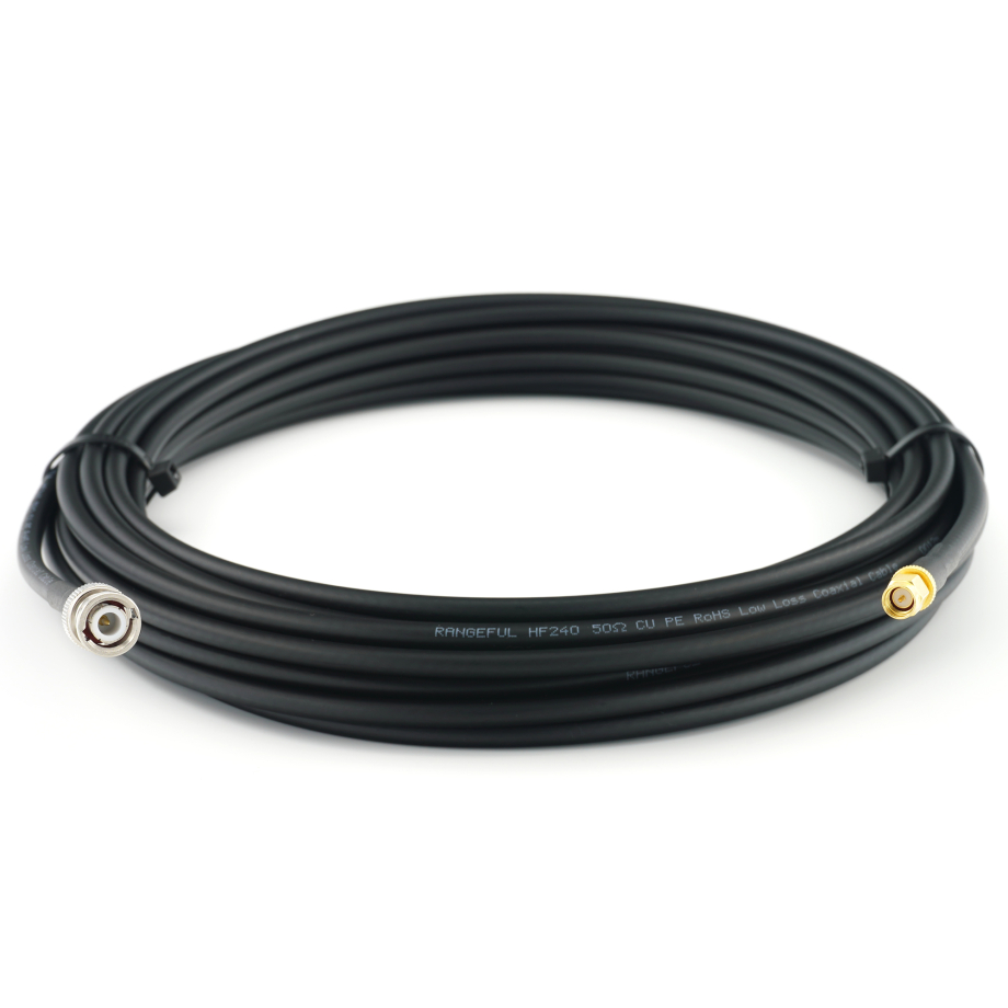 BNC macho a SMA macho 10m cable coaxial — HF240 (equivalente a LMR240)