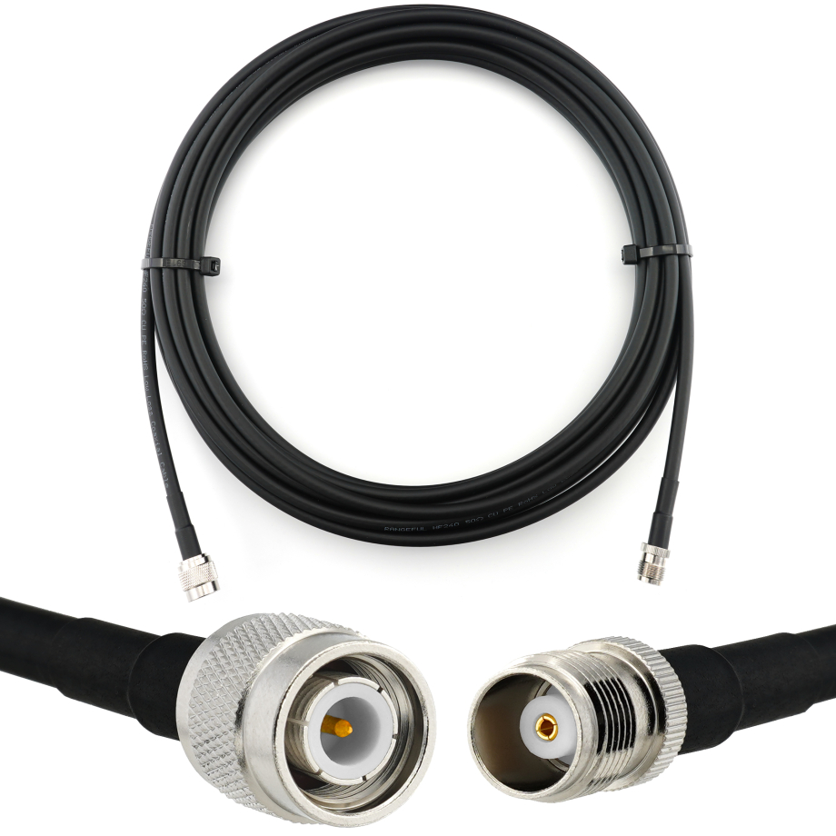 TNC macho a TNC hembra 15m cable coaxial — HF240 (equivalente a LMR240)