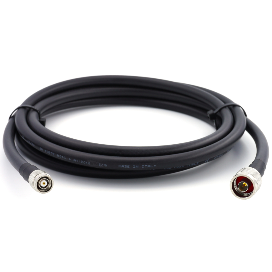 N macho a RP-TNC macho 10m cable coaxial — elástico HF-400-UF (equivalente a LMR400 UF UltraFlex)