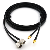 SMA macho a N macho 10m cable coaxial doble — HF240 (equivalente a LMR240)