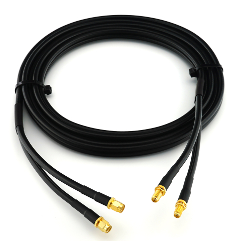 SMA macho a SMA hembra 12m cable coaxial doble — HF240 (equivalente a LMR240)