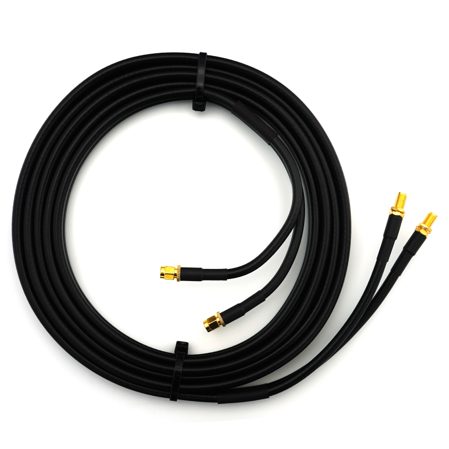 SMA macho a SMA hembra 12m cable coaxial doble — HF240 (equivalente a LMR240)
