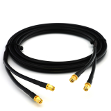 RP-SMA macho a RP-SMA macho 10m cable coaxial doble — HF240 (equivalente a LMR240)
