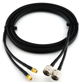 RP-SMA macho a N macho 2m cable coaxial doble — HF240 (equivalente a LMR240)