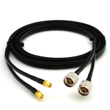 RP-SMA macho a N macho 2m cable coaxial doble — HF240 (equivalente a LMR240)