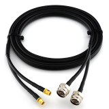 RP-SMA macho a N macho Hex 15m cable coaxial doble — HF240 (equivalente a LMR240)