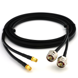 RP-SMA macho a N macho Hex 15m cable coaxial doble — HF240 (equivalente a LMR240)
