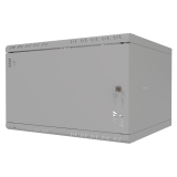 Armario en Rack 19" 6U, 450mm, Puerta de Cristal, Gris