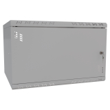 Armario en Rack 19" 6U, 450mm, Puerta de Cristal, Gris