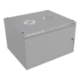 Armario en Rack 19" 6U, 450mm, Puerta de Cristal, Gris