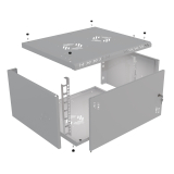 Armario en Rack 19" 6U, 450mm, Puerta de Cristal, Gris