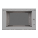 Armario en Rack 19" 6U, 450mm, Puerta de Cristal, Gris