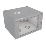 Armario en Rack 19" 6U, 450mm, Puerta de Cristal, Gris