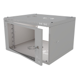 Armario en Rack 19" 6U, 450mm, Puerta de Cristal, Gris