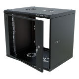 Armario en Rack 19" 9U, 450mm, Puerta de Cristal, Negro