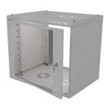 Armario en Rack 19" 9U, 450mm, Puerta de Cristal, Gris