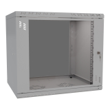 Armario en Rack 19" 9U, 450mm, Puerta de Cristal, Gris