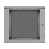 Armario en Rack 19" 9U, 600mm, Puerta de Cristal, Gris