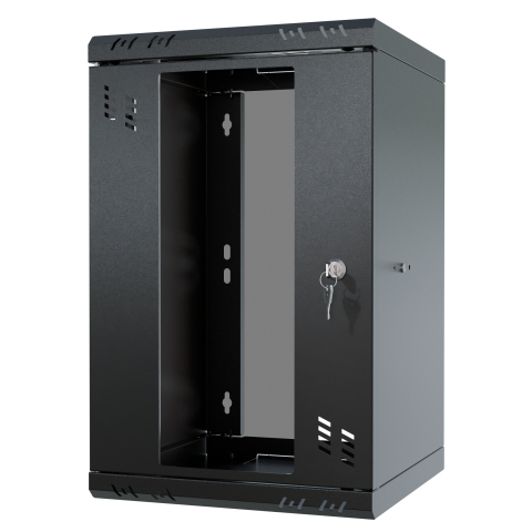 Armario en Rack 10" 6U, 300mm, Puerta de Cristal, Negro