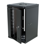 Armario en Rack 10" 6U, 300mm, Puerta de Cristal, Negro