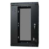 Armario en Rack 10" 6U, 300mm, Puerta de Cristal, Negro