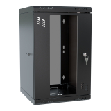 Armario en Rack 10" 6U, 300mm, Puerta de Cristal, Negro