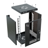Armario en Rack 10" 6U, 300mm, Puerta de Cristal, Negro