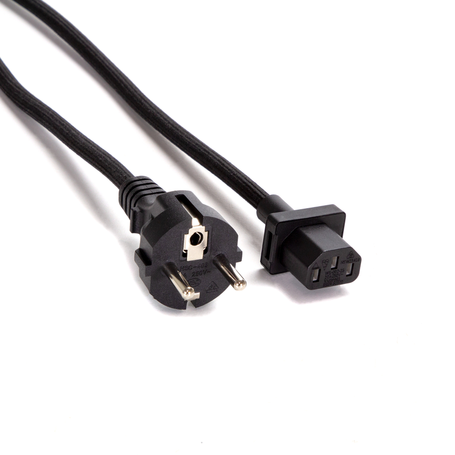 Cable de Alimentación IEC C13 Enchufe EU Negro