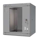 Armario en Rack 10" 6U, 300mm, Puerta de Cristal, Gris
