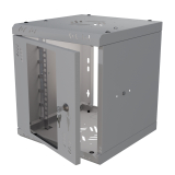 Armario en Rack 10" 6U, 300mm, Puerta de Cristal, Gris