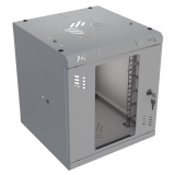 Armario en Rack 10" 6U, 300mm, Puerta de Cristal, Gris