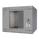 Armario en Rack 10" 4U, 300mm, Puerta de Cristal, Gris