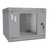 Armario en Rack 10" 4U, 300mm, Puerta de Cristal, Gris