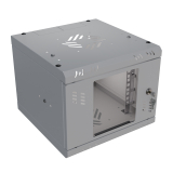 Armario en Rack 10" 4U, 300mm, Puerta de Cristal, Gris