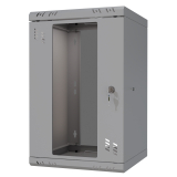 Armario en Rack 10" 6U, 300mm, Puerta de Cristal, Gris
