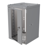 Armario en Rack 10" 6U, 300mm, Puerta de Cristal, Gris