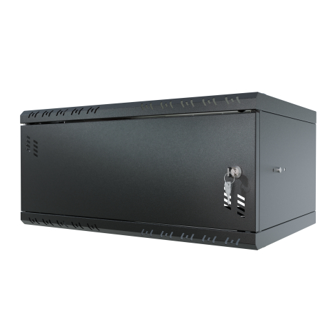 Armario en Rack 19" 4U, 350mm, Puerta metálica, Negro