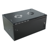 Armario en Rack 19" 4U, 350mm, Puerta metálica, Negro
