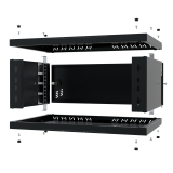 Armario en Rack 19" 4U, 350mm, Puerta metálica, Negro