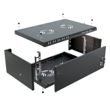 Armario en Rack 19" 4U, 350mm, Puerta metálica, Negro