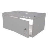 Armario en Rack 19" 4U, 350mm, Puerta metálica, Gris