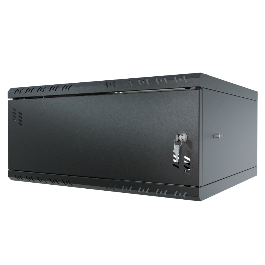 Armario en Rack 19" 4U, 450mm, Puerta metálica, Negro