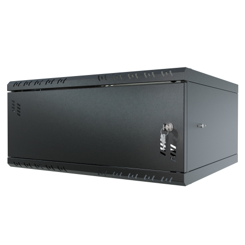 Armario en Rack 19" 4U, 450mm, Puerta metálica, Negro